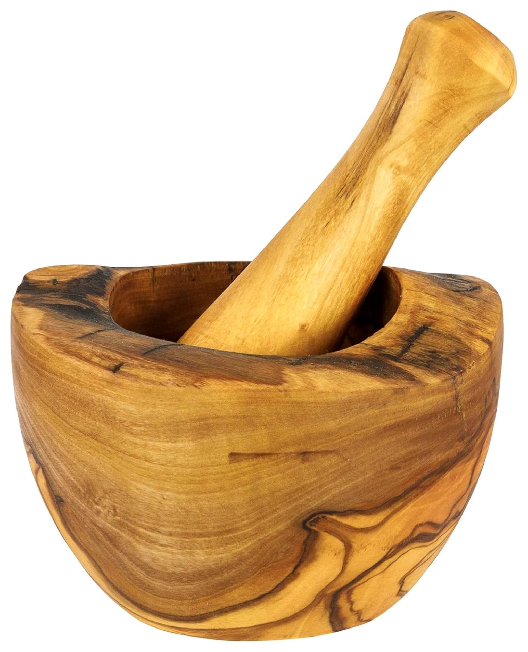 Rustic Olive Wood Mortar & Pestle