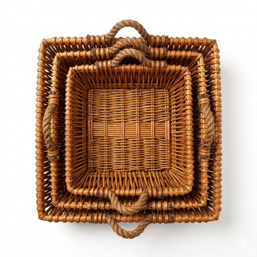 Woven Willow Home Organization Baskets (Set of 3)
