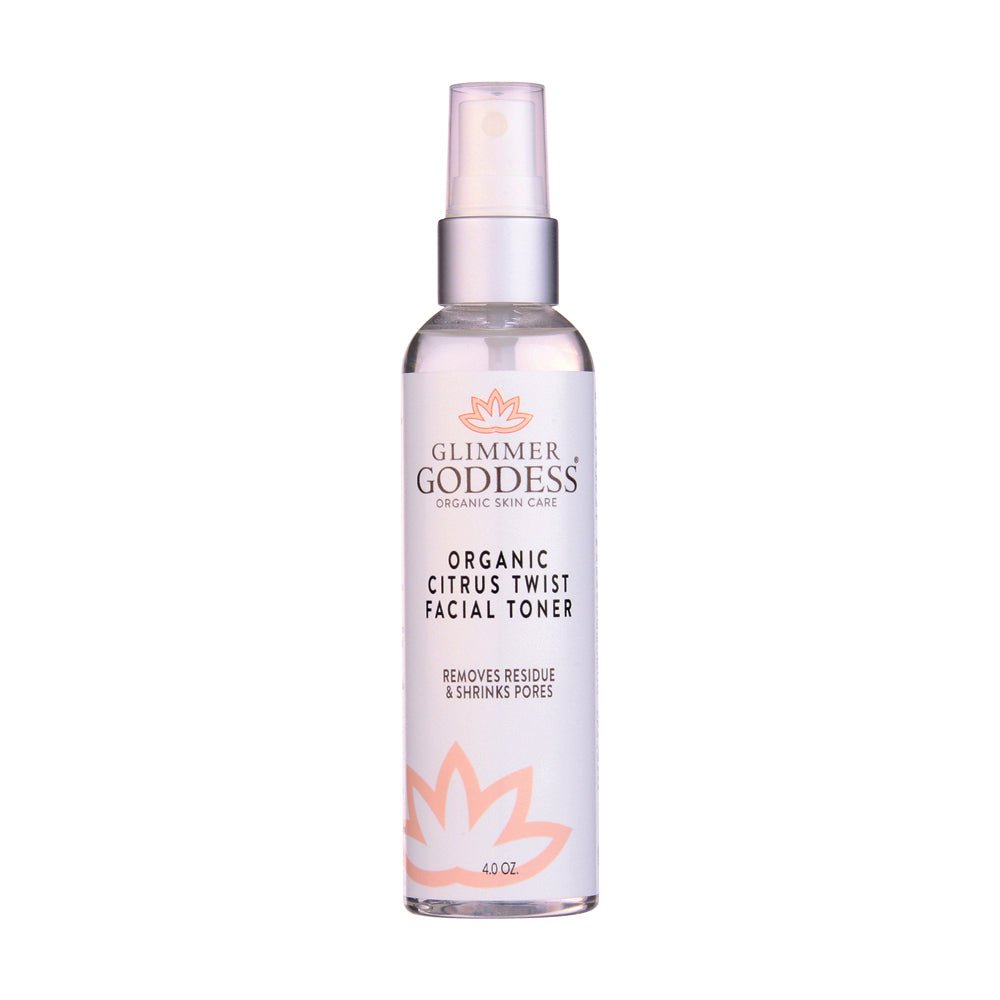Organic Rose Water Citrus Twist Facial Toner with Witch Hazel & Aloe for Pore Tightening