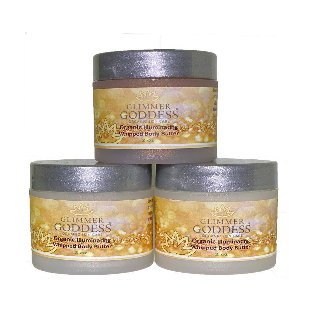 Organic Shimmering Body Butter Trio – 3 x 2oz Travel Set