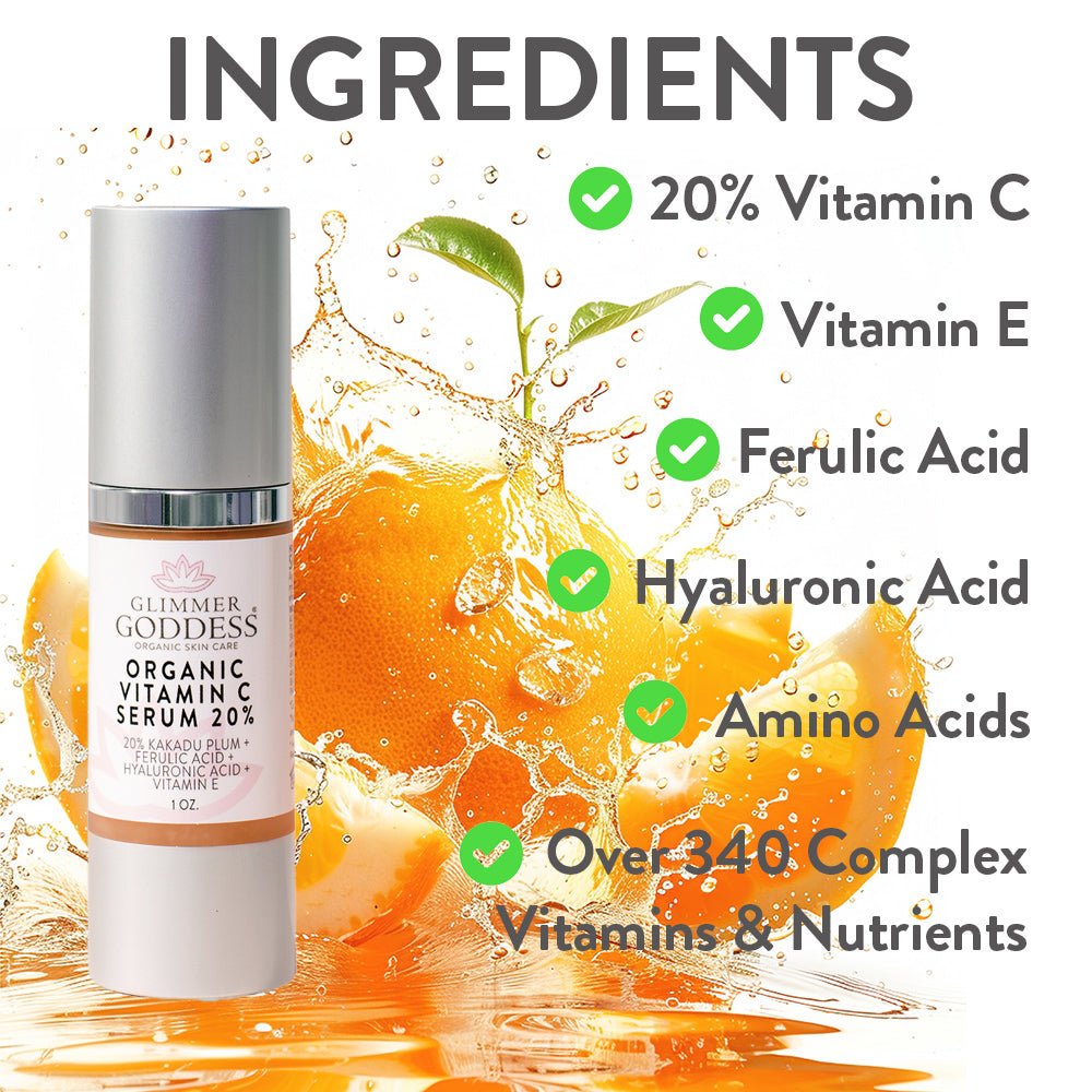 Organic Vitamin C Serum – Brightening Treatment with Hyaluronic & Ferulic Acid