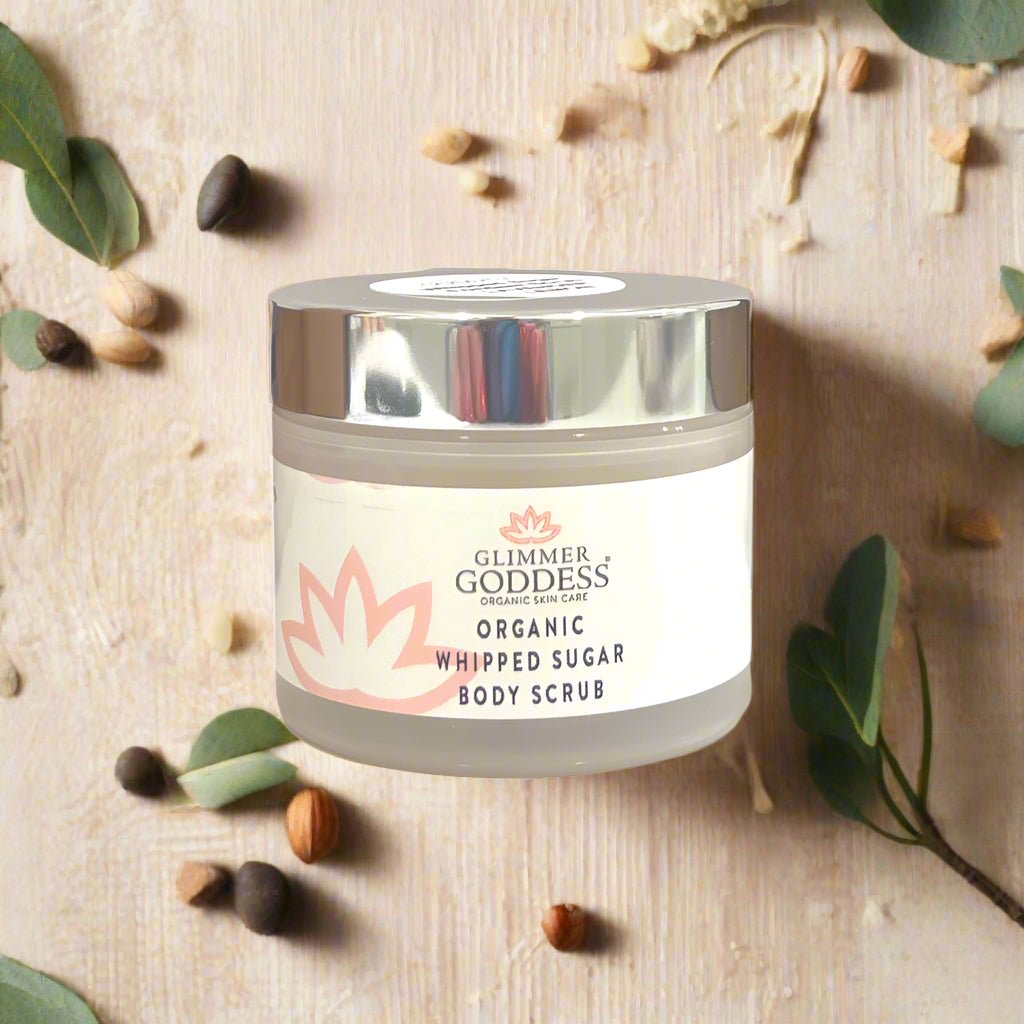 Organic Whipped Sugar Body Scrub – Travel Size Crepey Skin Treatment & Exfoliator