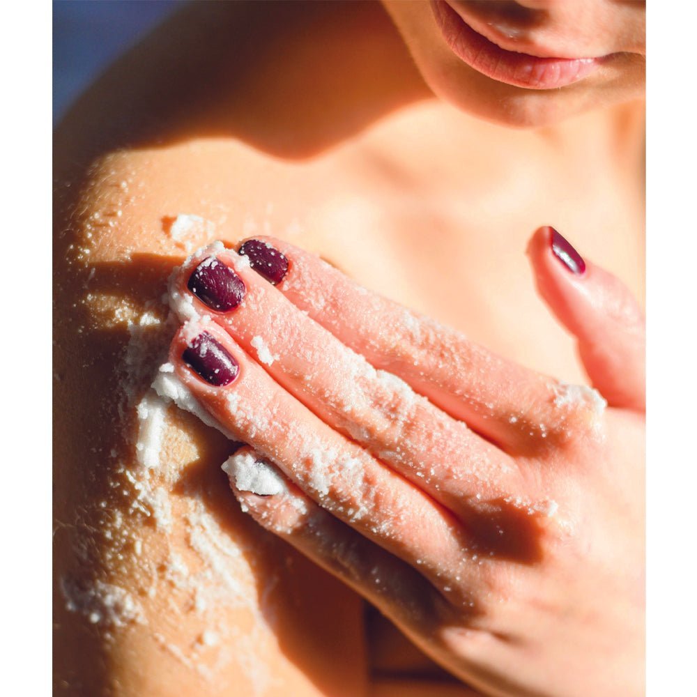 Organic Whipped Sugar Body Scrub – Travel Size Crepey Skin Treatment & Exfoliator