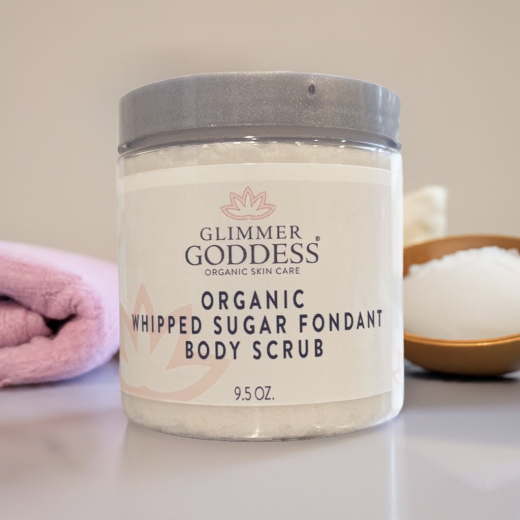 Organic Whipped Sugar Body Scrub – Crepey Skin Treatment & Exfoliator (10oz)