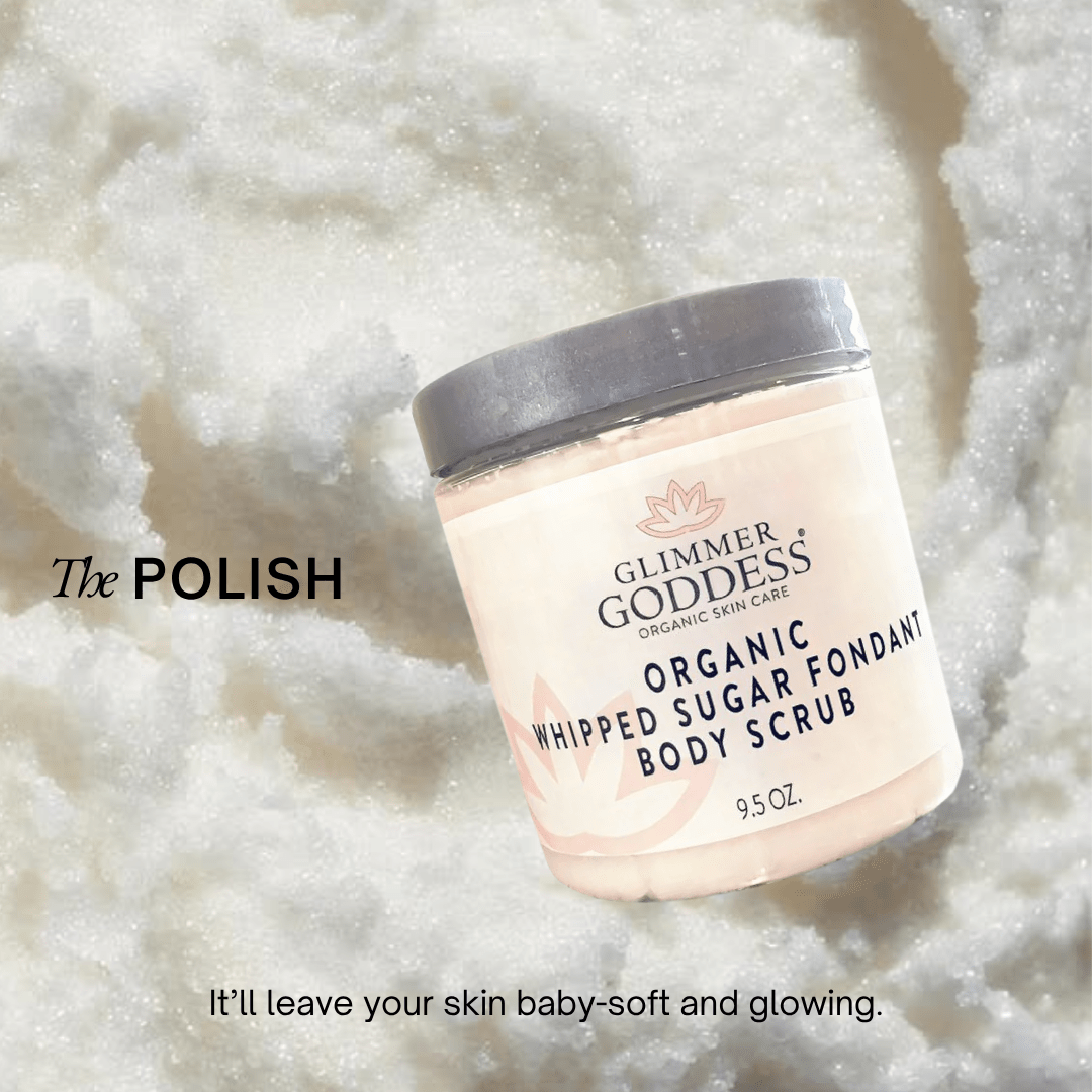 Organic Whipped Sugar Body Scrub – Crepey Skin Treatment & Exfoliator (10oz)