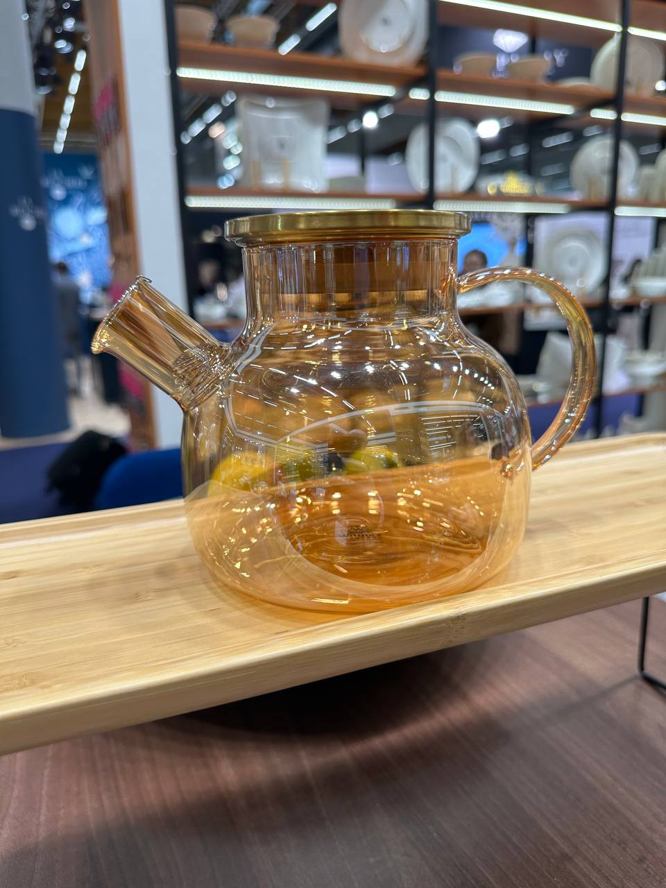 Amber Thermo Glass Teapot 32 Fl oz | High temperature and shock resistant
