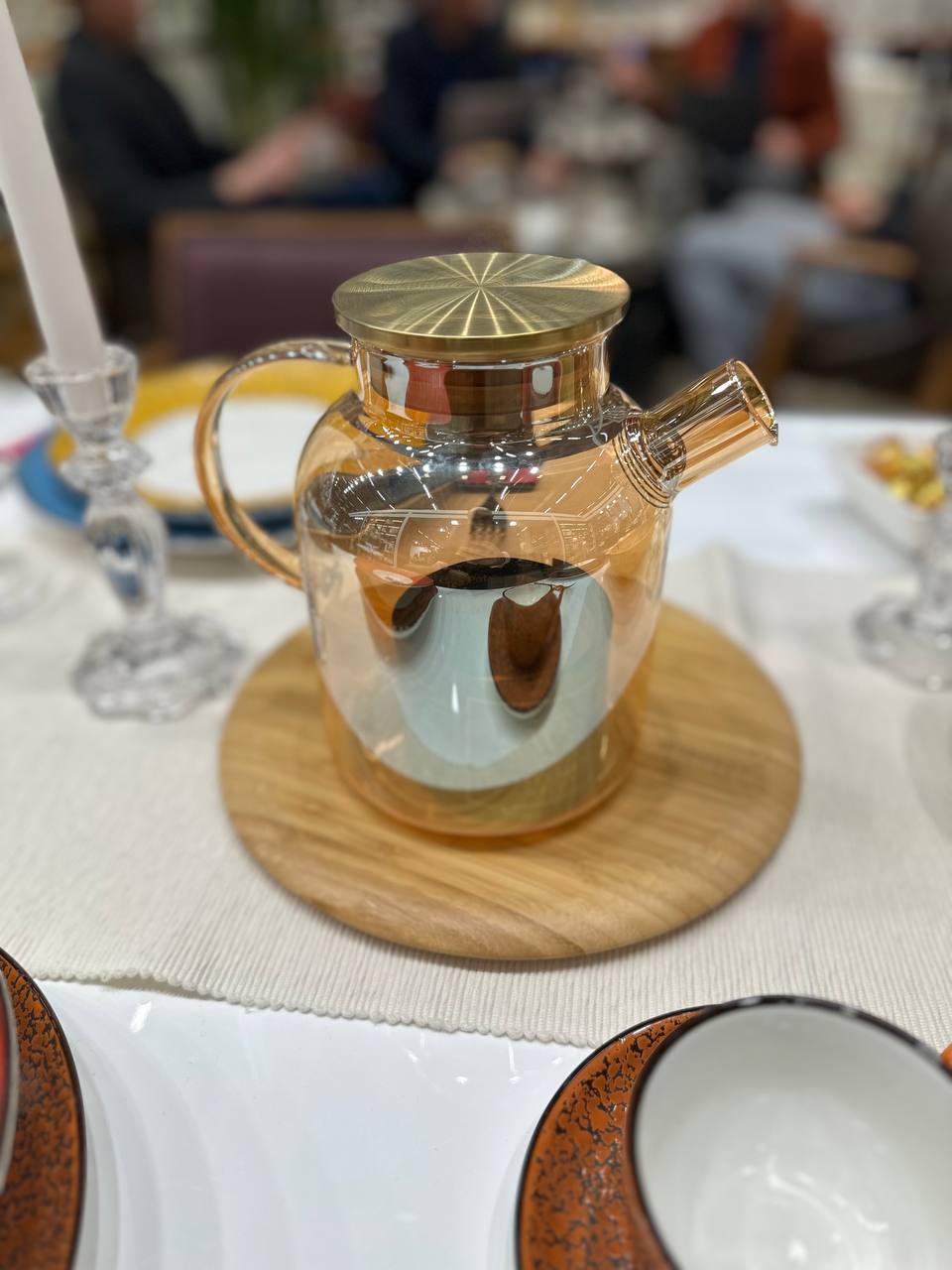 Amber Thermo Glass Teapot | High Temperature & Shock Resistant (54 fl.oz.)