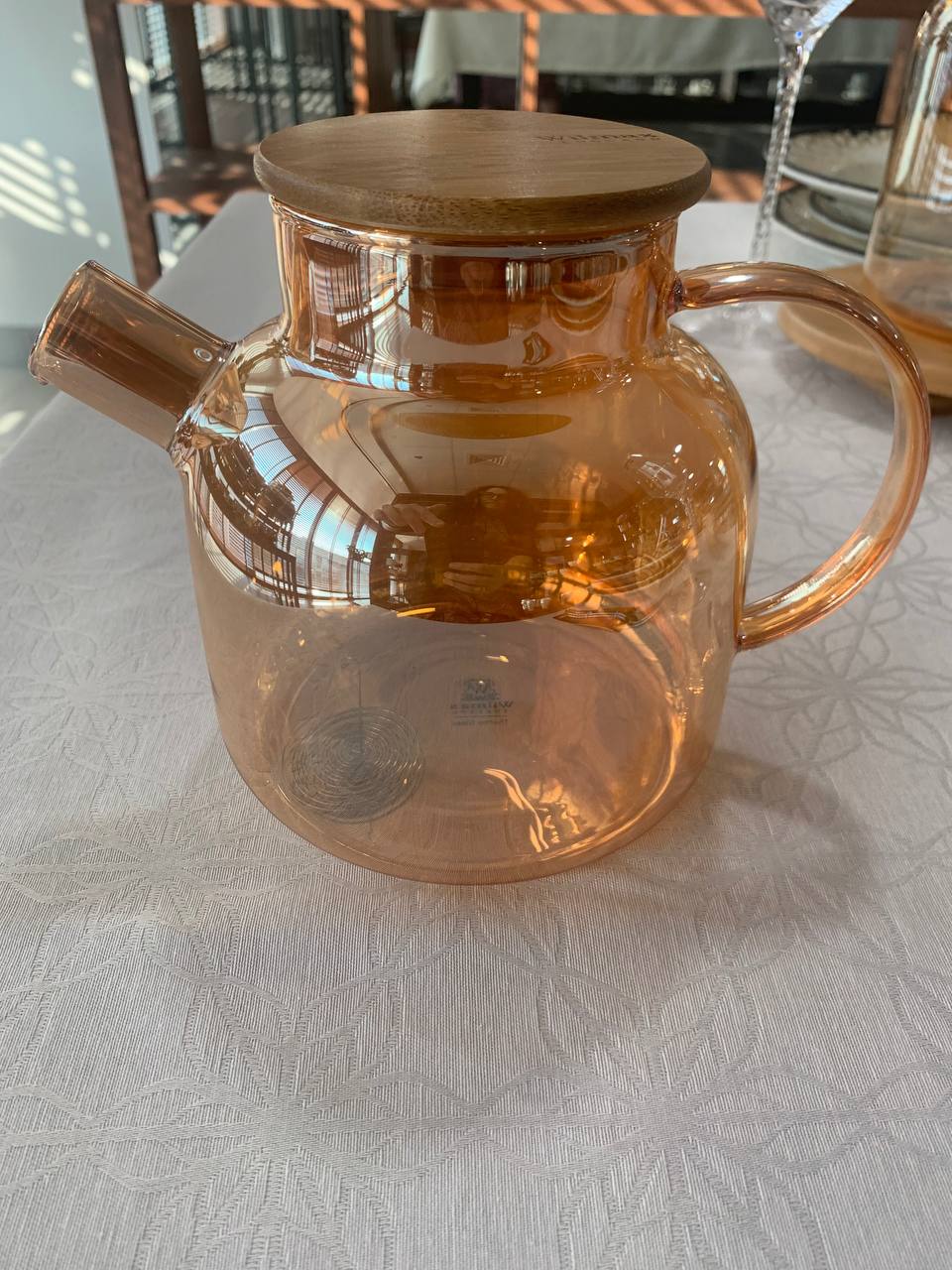 Amber Thermo Glass Teapot 32 Fl oz | High temperature and shock resistant