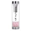 High-Quality Borosilicate Glass Bottle with Pink Quartz
