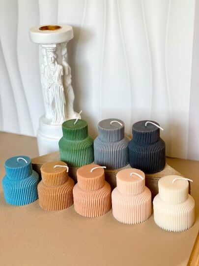 Ribbed Pedestal Candle