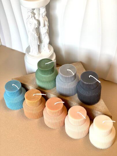 Ribbed Pedestal Candle