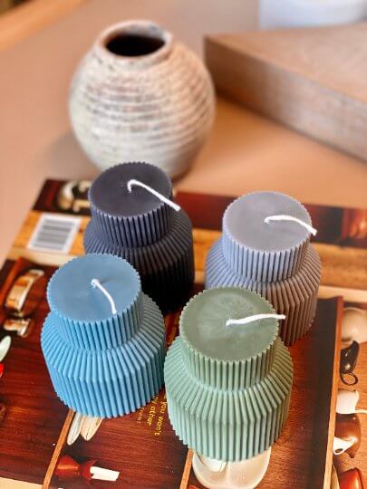 Ribbed Pedestal Candle