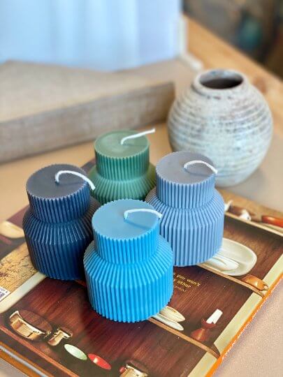 Ribbed Pedestal Candle