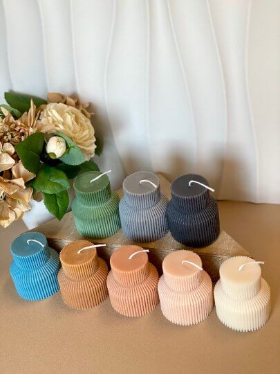 Ribbed Pedestal Candle