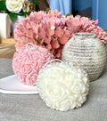 Rose Blossom Sculpture Candle (Ivory & Rose Pink)