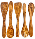 Olive Wood Kitchen Servers Set (5-Pcs)