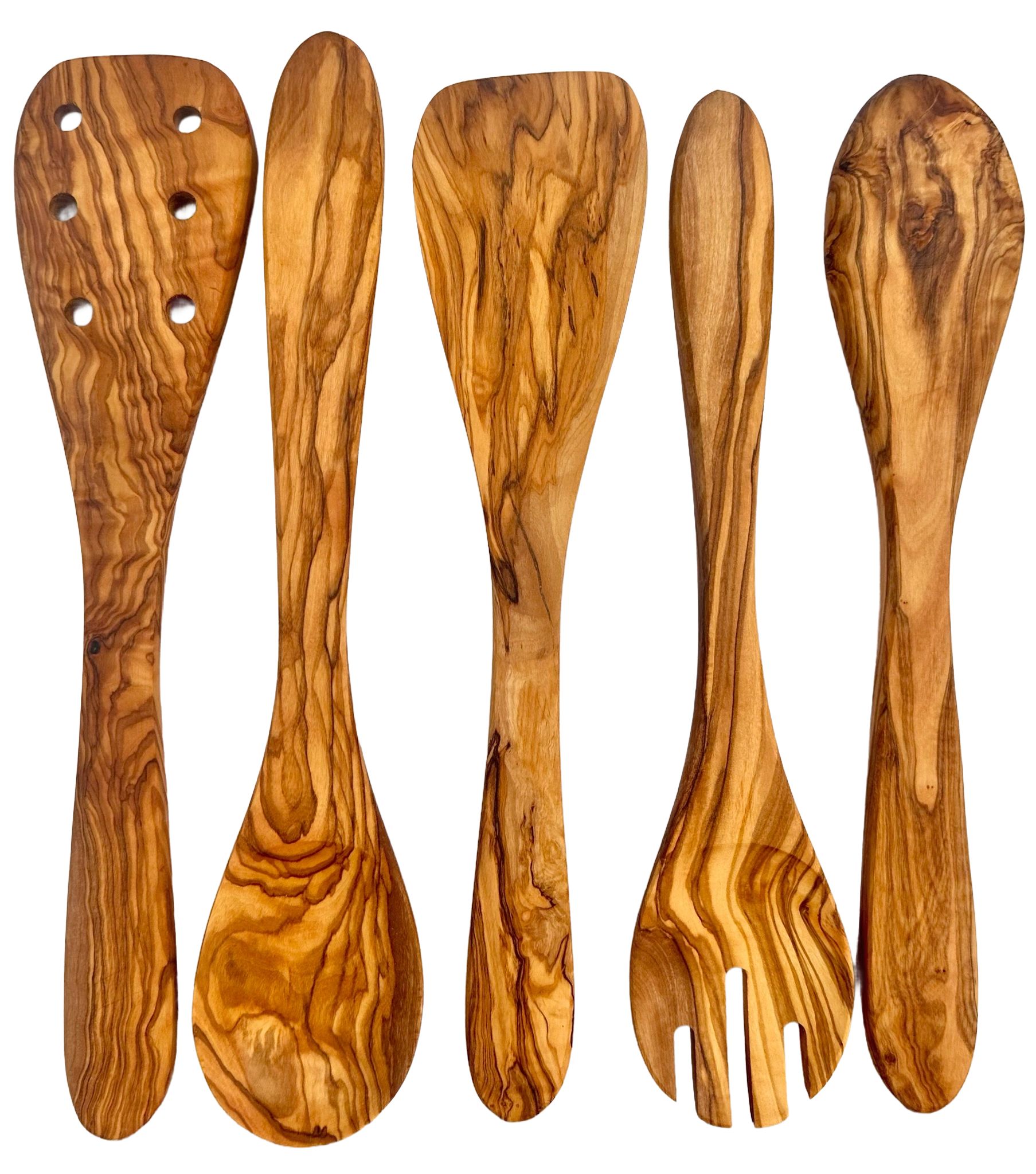 Olive Wood Kitchen Servers Set (5-Pcs)