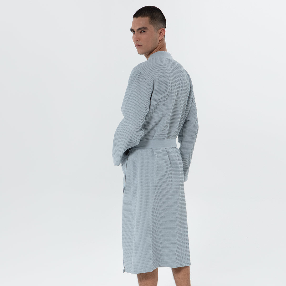 Men's Lightweight Kimono Waffle Spa Robe
