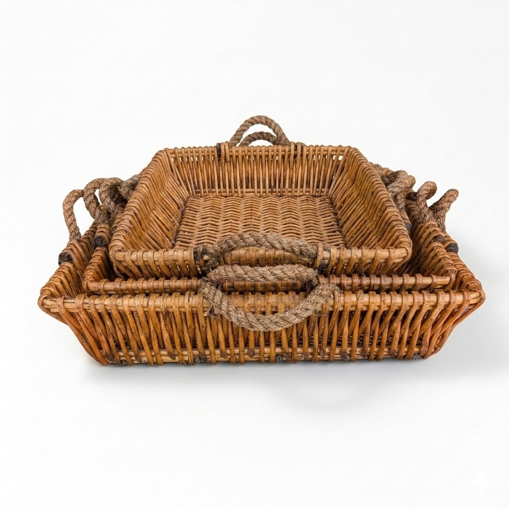 Woven Willow Home Organization Baskets (Set of 3)