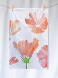 Hibiscus on Snow Tea Towel