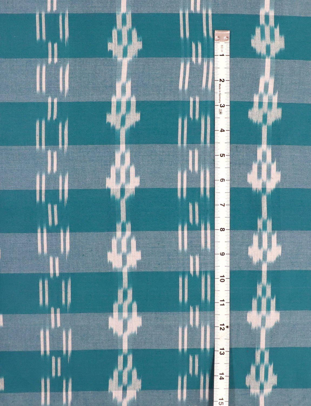 Teal Ikat Handwoven Cotton Fabric by the Yard