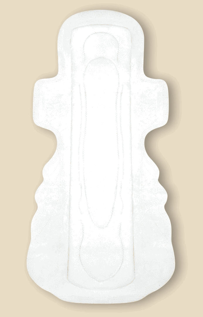 Organic Cotton & Hemp Fiber Menstrual Long / Night Pads with Wings - 25% More Absorbency
