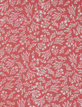 Terracotta Rose Botanical Block Printed Cotton Fabric by the Yard