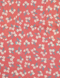Terracotta Rose Small Floral Block Printed Cotton Fabric by the Yard