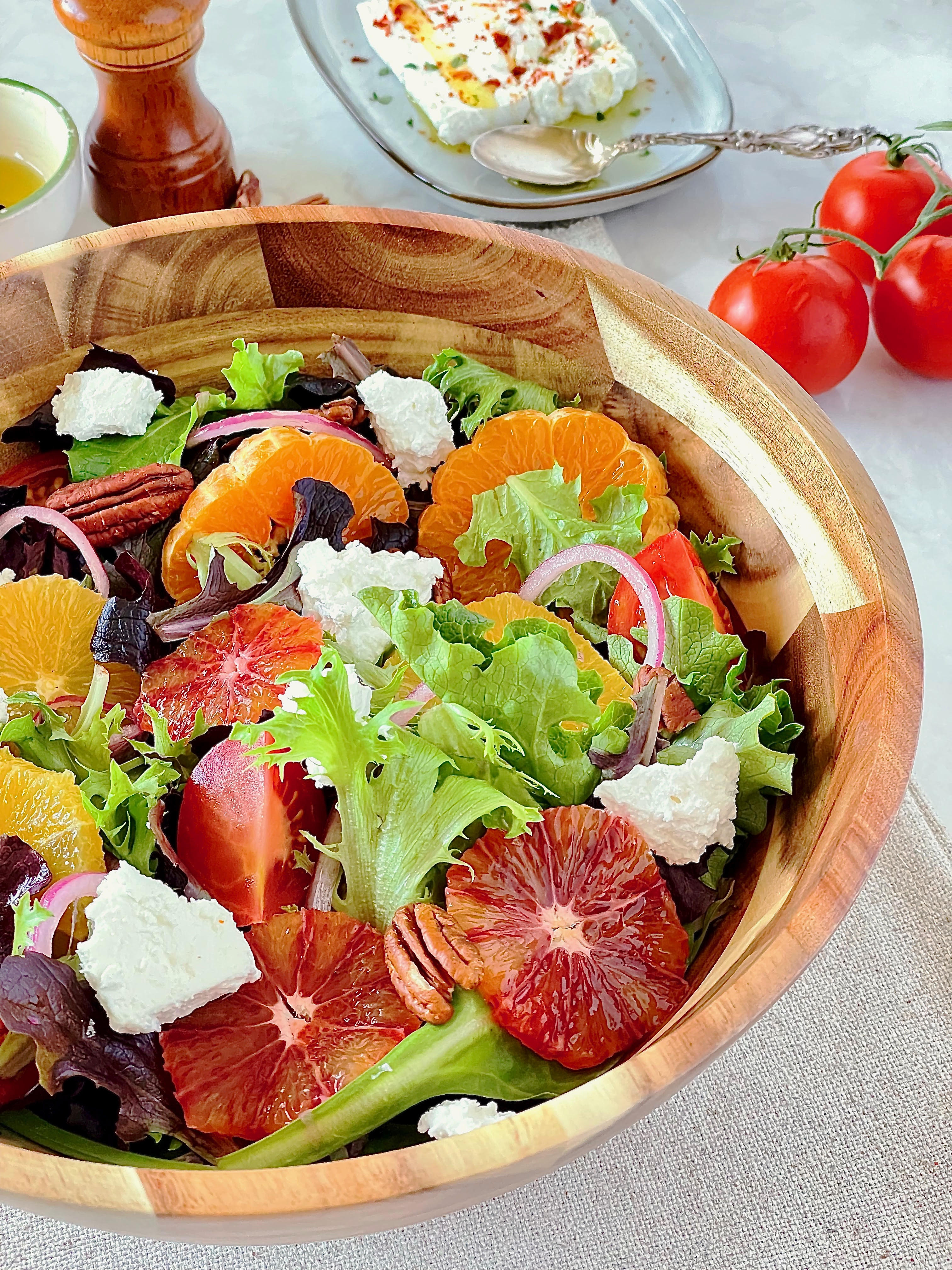 Zavis Green Acacia Wood Round Salad Bowl - 10" (Set of 6)