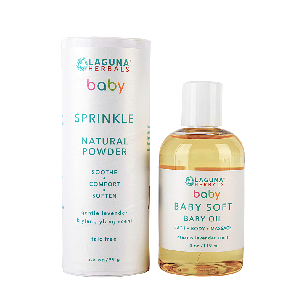 Organic Baby Oil and Baby Powder Set (Talc-Free)